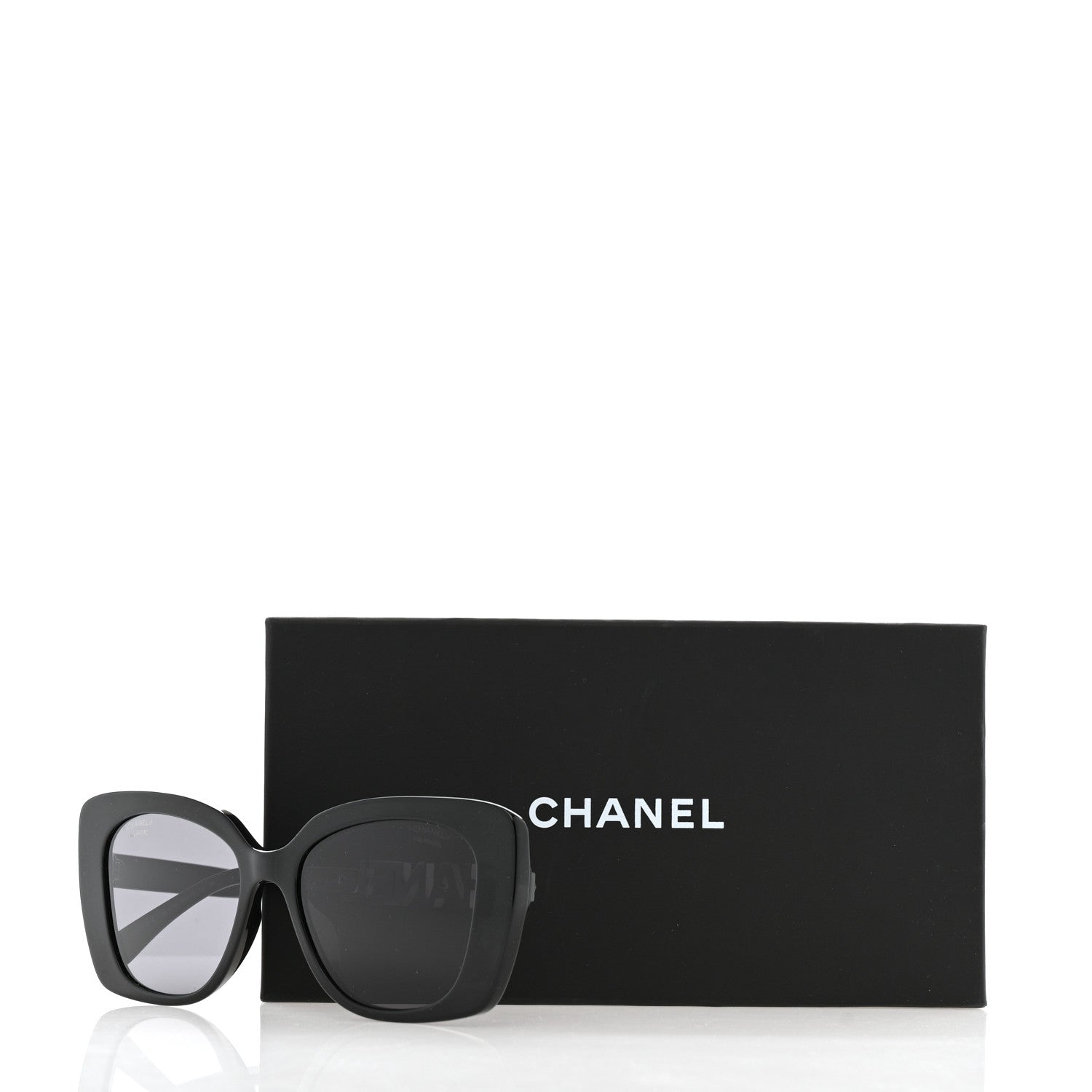 Chanel Acetate Strass Polarized Square Sunglasses 5422-B Black 8 of 8