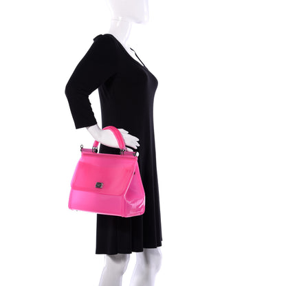 Dolce & Gabbana Rubber Semi Transparent Miss Sicily Satchel Pink 4 of 24