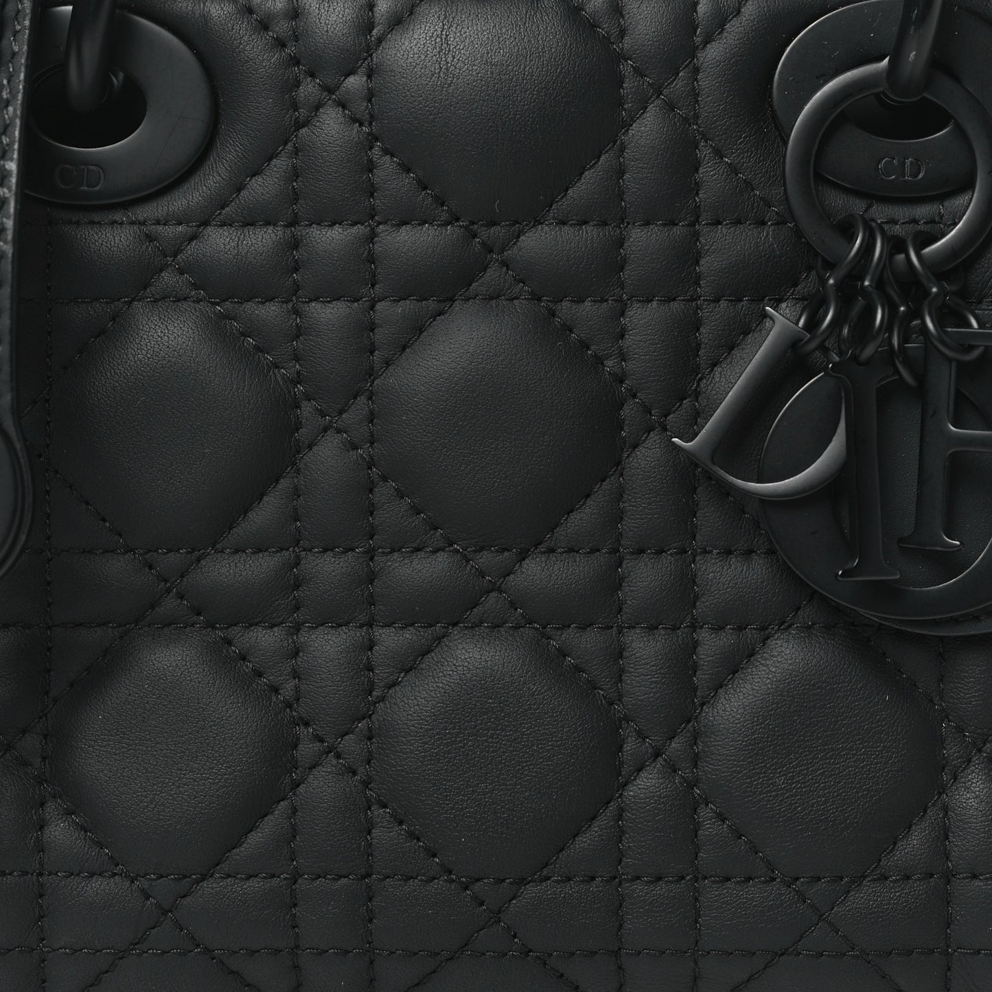 Ultra Matte Calfskin Cannage Mini Lady Dior Black
