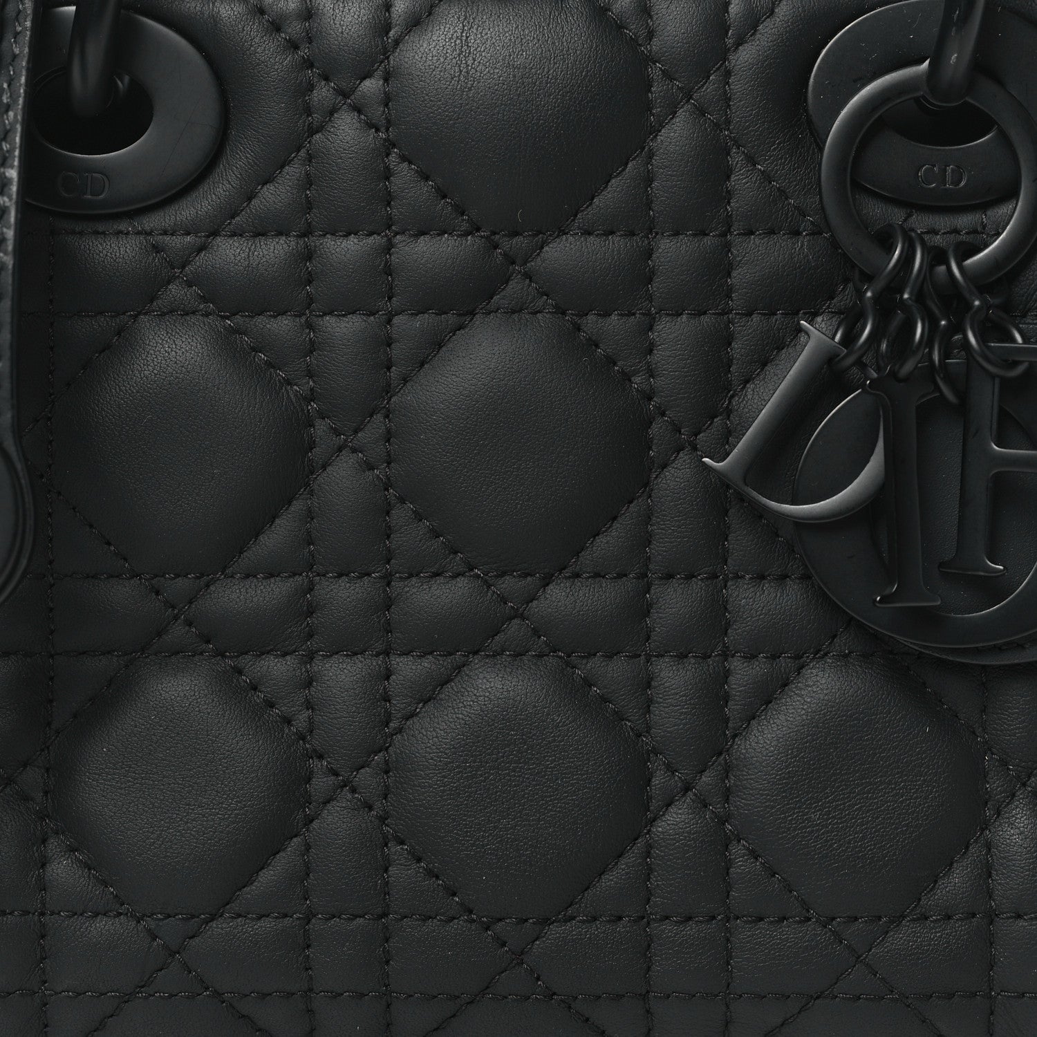 Christian Dior Ultra Matte Calfskin Cannage Mini Lady Dior Black 8 of 10