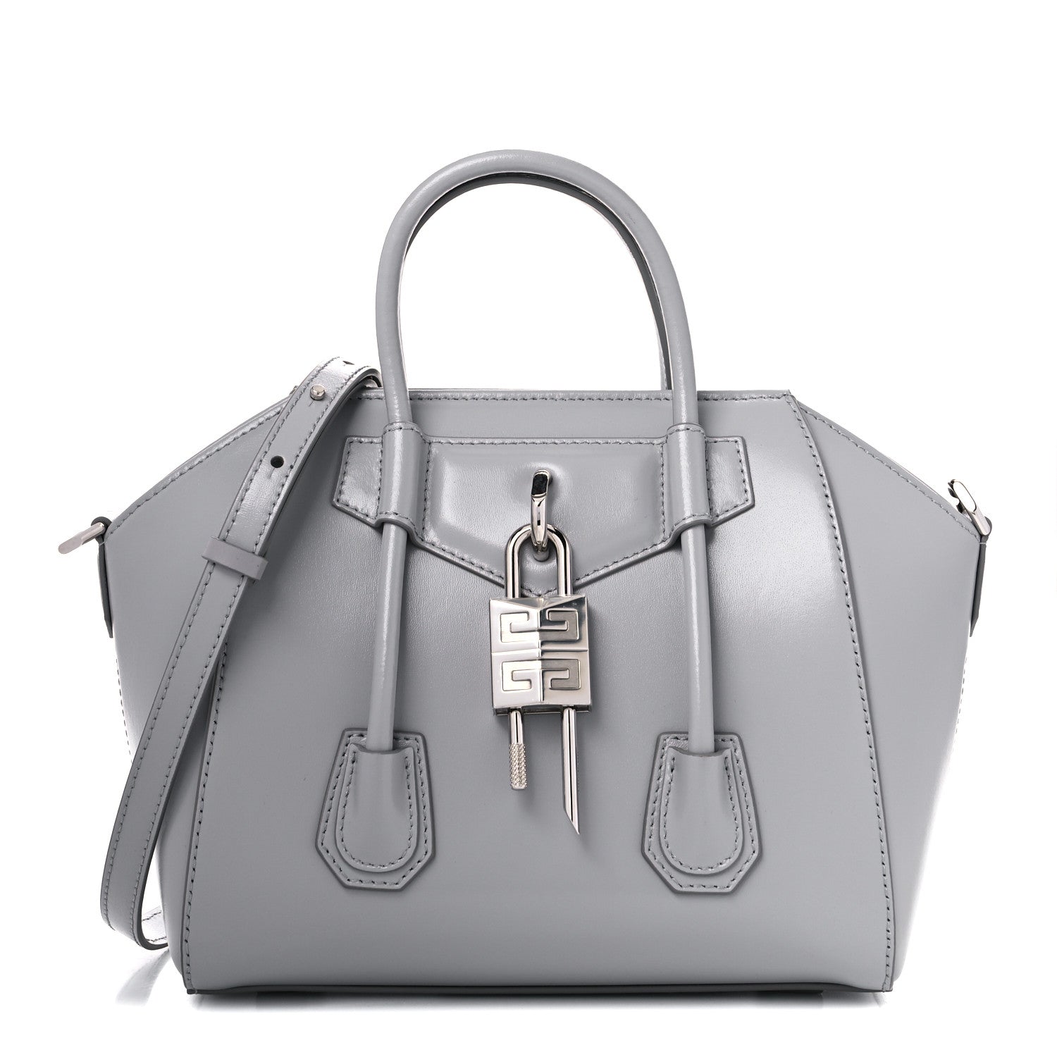 Givenchy Box Calfskin Mini Lock Antigona Shoulder Bag Cloud Grey 1 of 10
