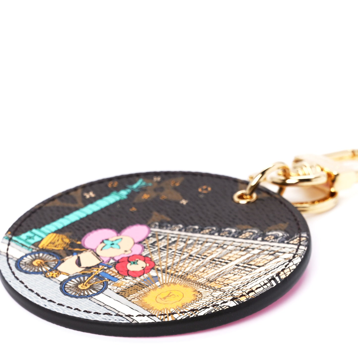 Monogram 2022 Christmas Animation Paris Bag Charm Key Ring Pink
