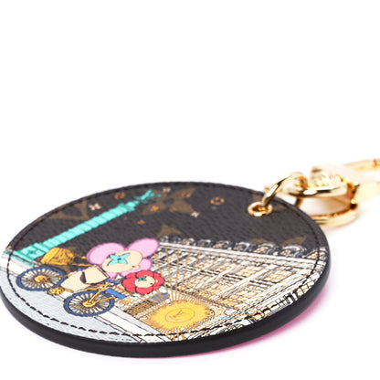 Louis Vuitton Monogram 2022 Christmas Animation Paris Bag Charm Key Ring Pink 9 of 10