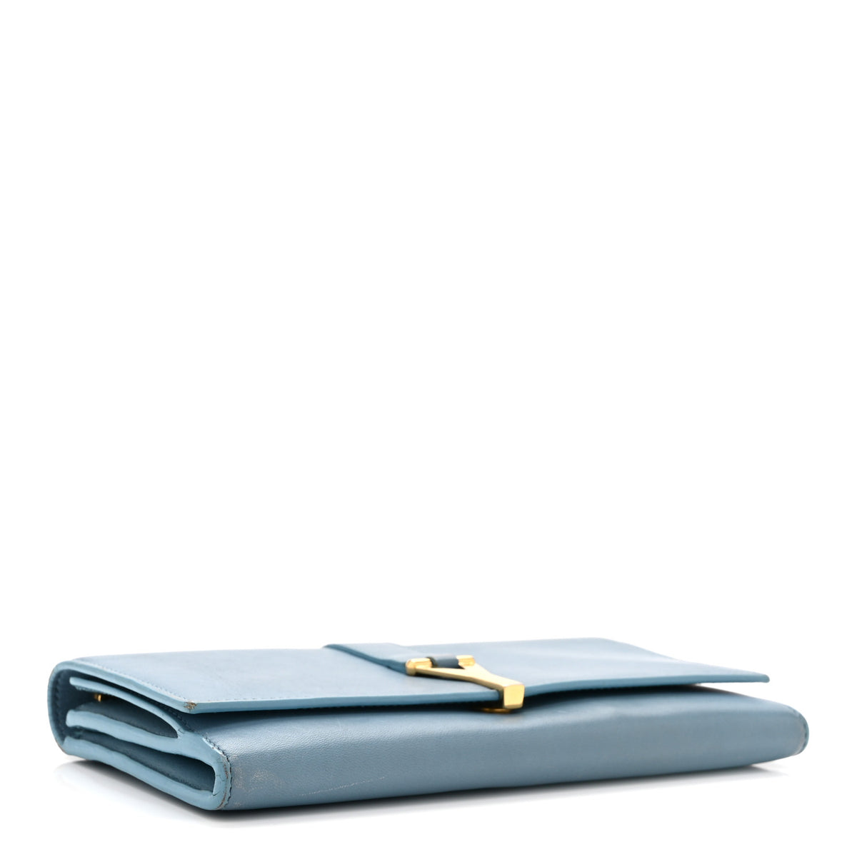 Calfskin Classic Y Ligne Clutch Blue