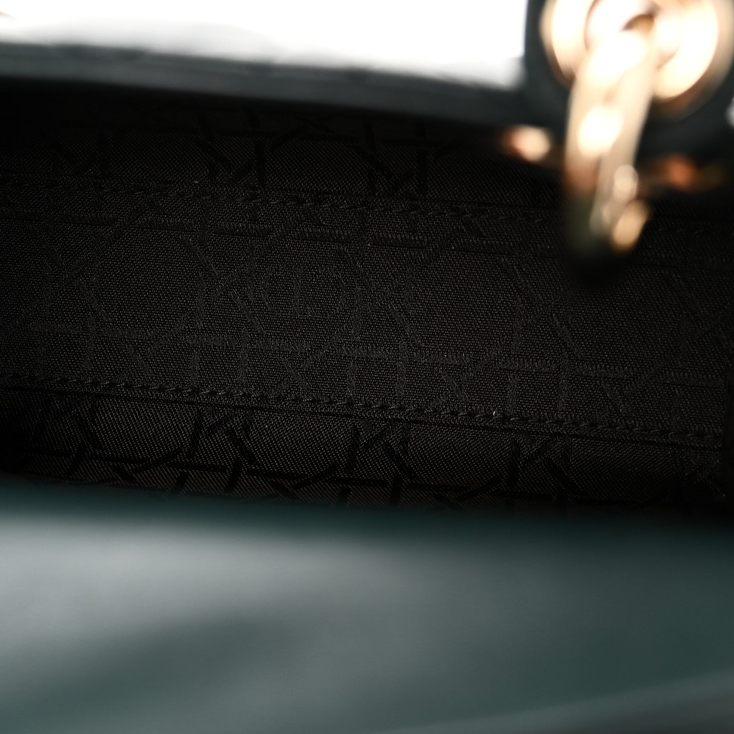 Lambskin Cannage Mini Lady Dior Dark Green