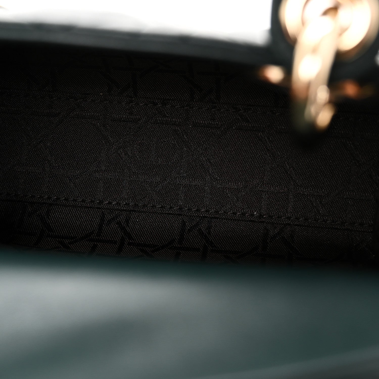Christian Dior Lambskin Cannage Mini Lady Dior Dark Green 5 of 11