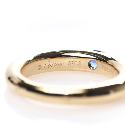 Cartier 18K Yellow Gold Blue Sapphire Ellipse Oval Cut Ring 57 8 4 of 5
