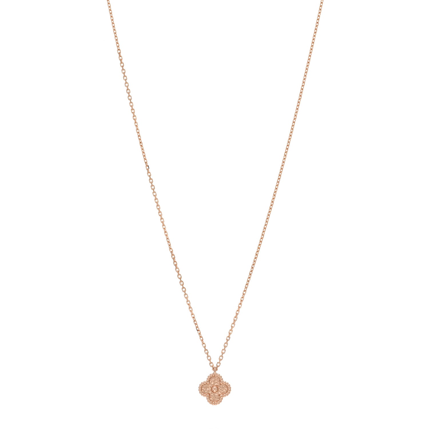 Van Cleef & Arpels 18K Rose Gold Sweet Alhambra Pendant Necklace 1 of 6