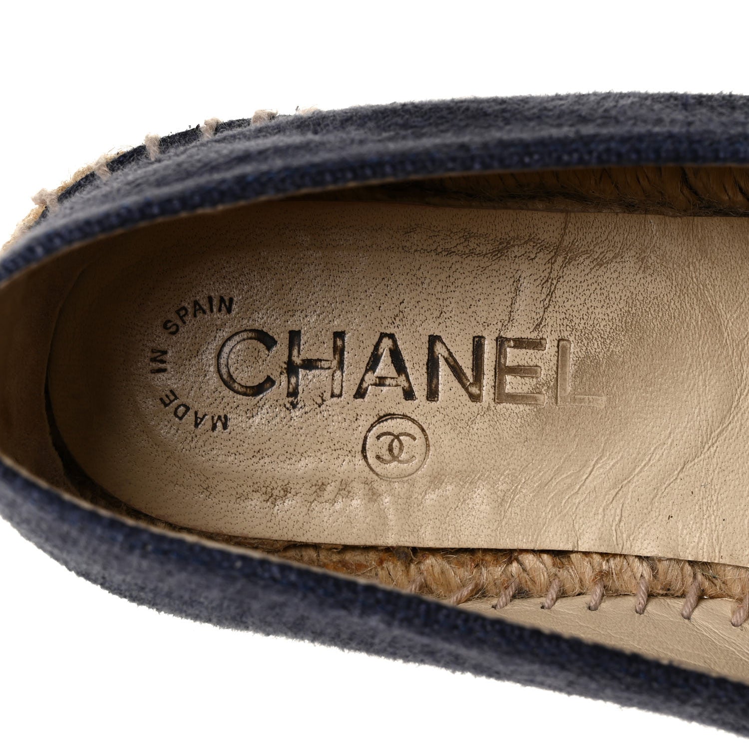 Chanel Denim Toile CC Espadrilles 40 Navy Black 8 of 8