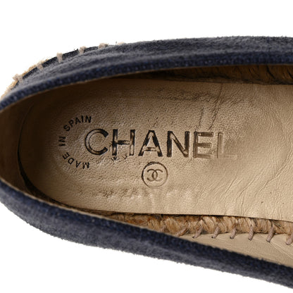 Chanel Denim Toile CC Espadrilles 40 Navy Black 8 of 8
