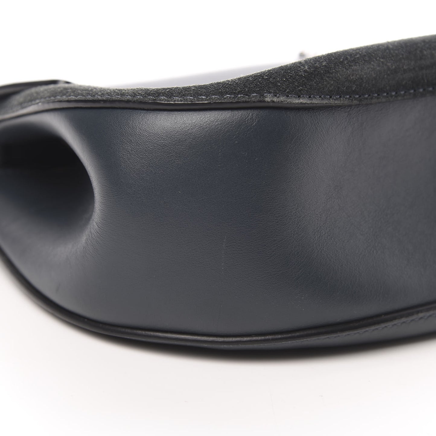 Suede Smooth Calfskin Drew Shoulder Bag Silver Blue
