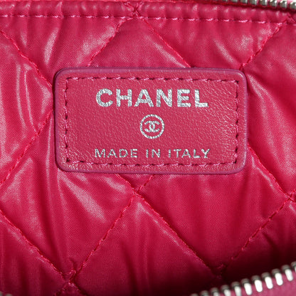 Chanel Lambskin Quilted Medium Cosmetic Case Dark Pink 6 of 8