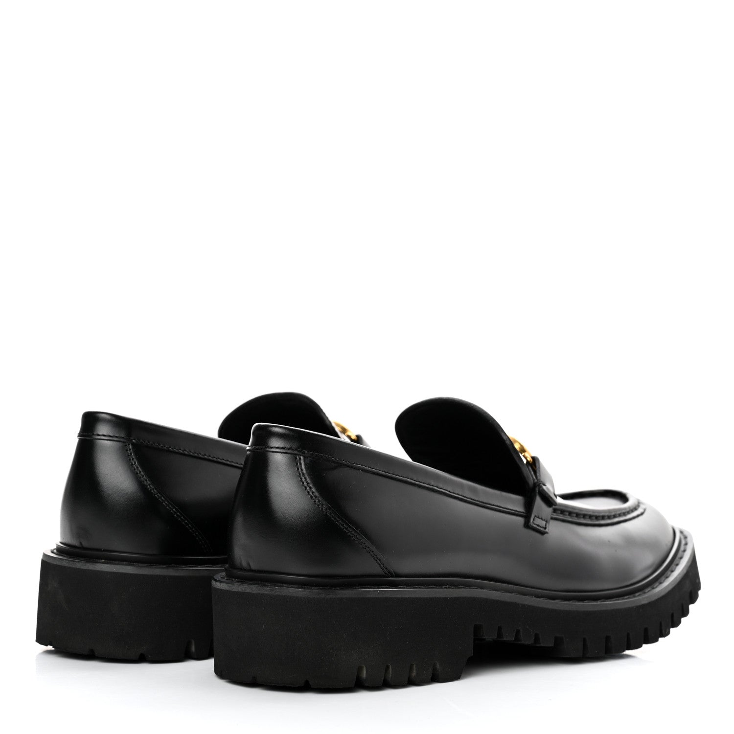 Valentino Garavani Calfskin VLogo Loafers 38.5 Black 4 of 9