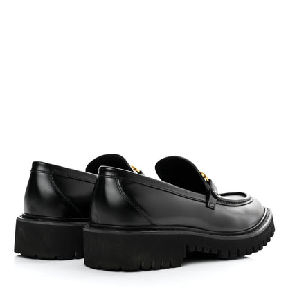 Valentino Garavani Calfskin VLogo Loafers 38.5 Black 4 of 9