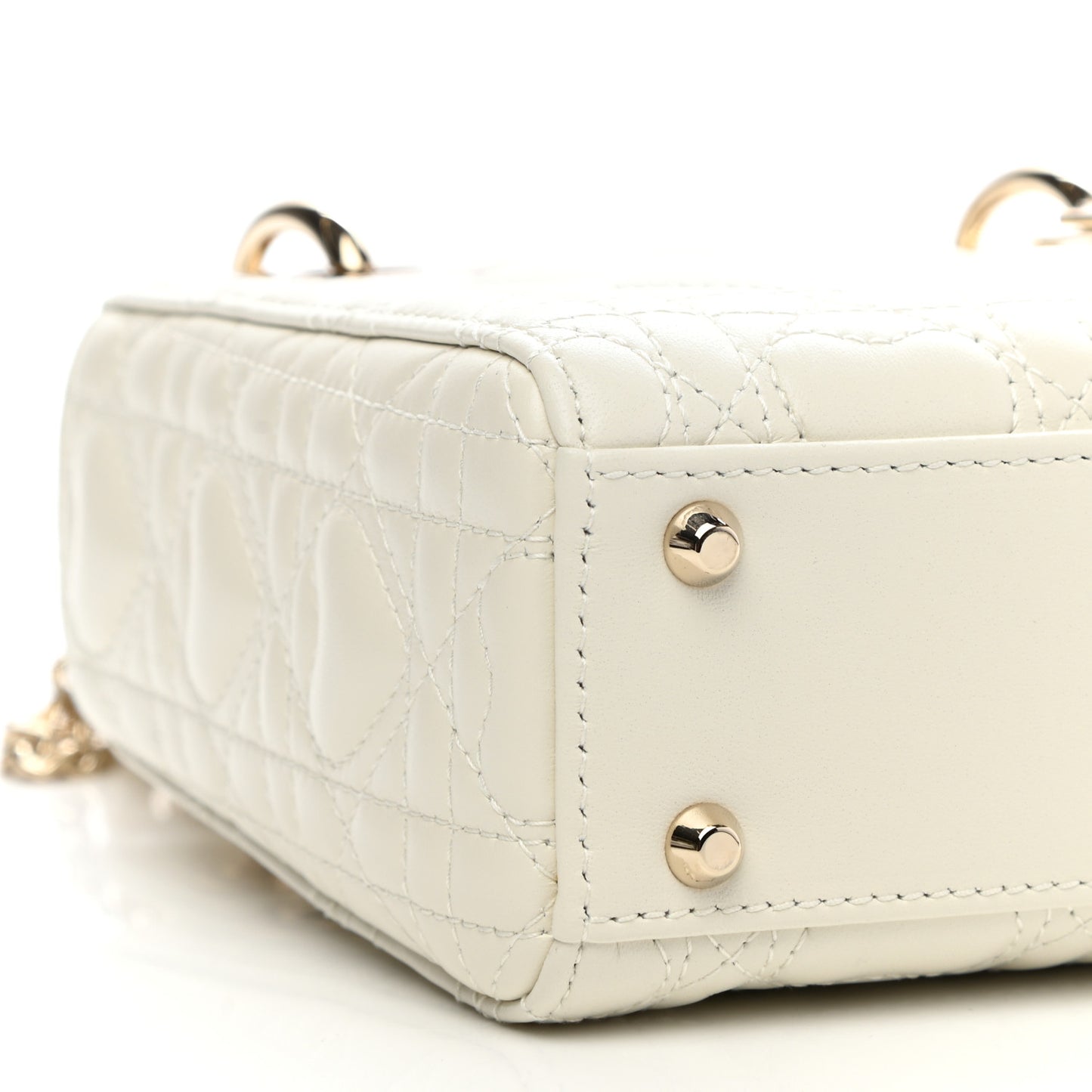 Lambskin Cannage Mini DiorAmour Lady Dior Latte