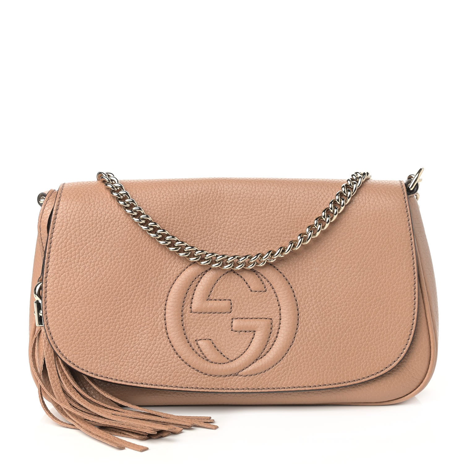 Gucci Pebbled Calfskin Medium Soho Flap Crossbody Camelia 1 of 10