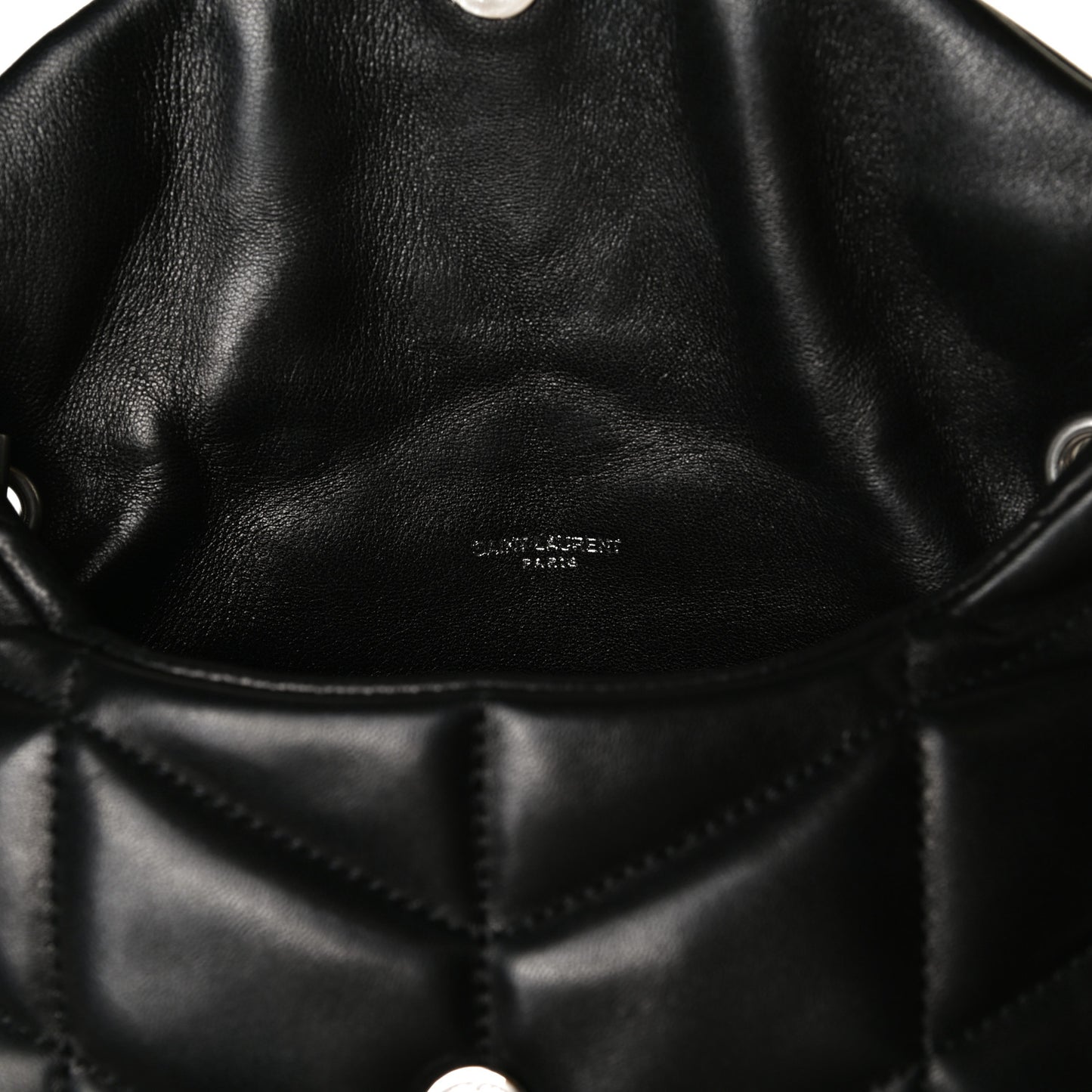 Lambskin Quilted Toy Loulou Puffer Monogram Chain Satchel Black