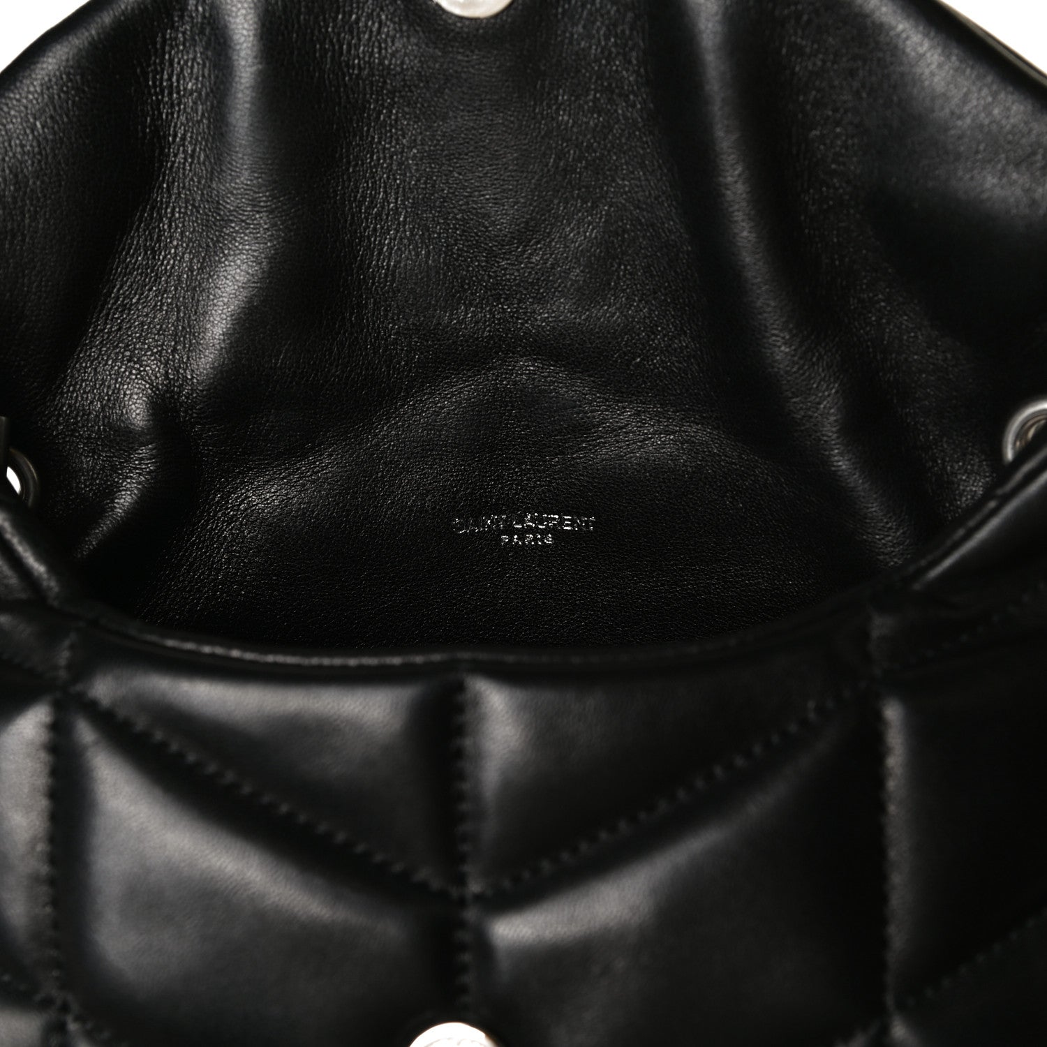 Saint Laurent Lambskin Quilted Toy Loulou Puffer Monogram Chain Satchel Black 6 of 17