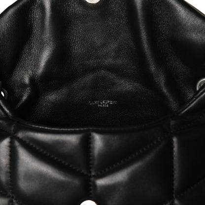 Saint Laurent Lambskin Quilted Toy Loulou Puffer Monogram Chain Satchel Black 6 of 17