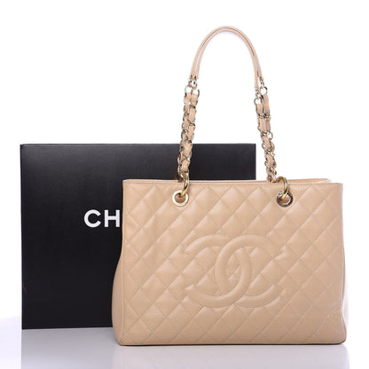 Chanel Caviar Quilted Grand Shopping Tote GST Beige Clair 14 of 14