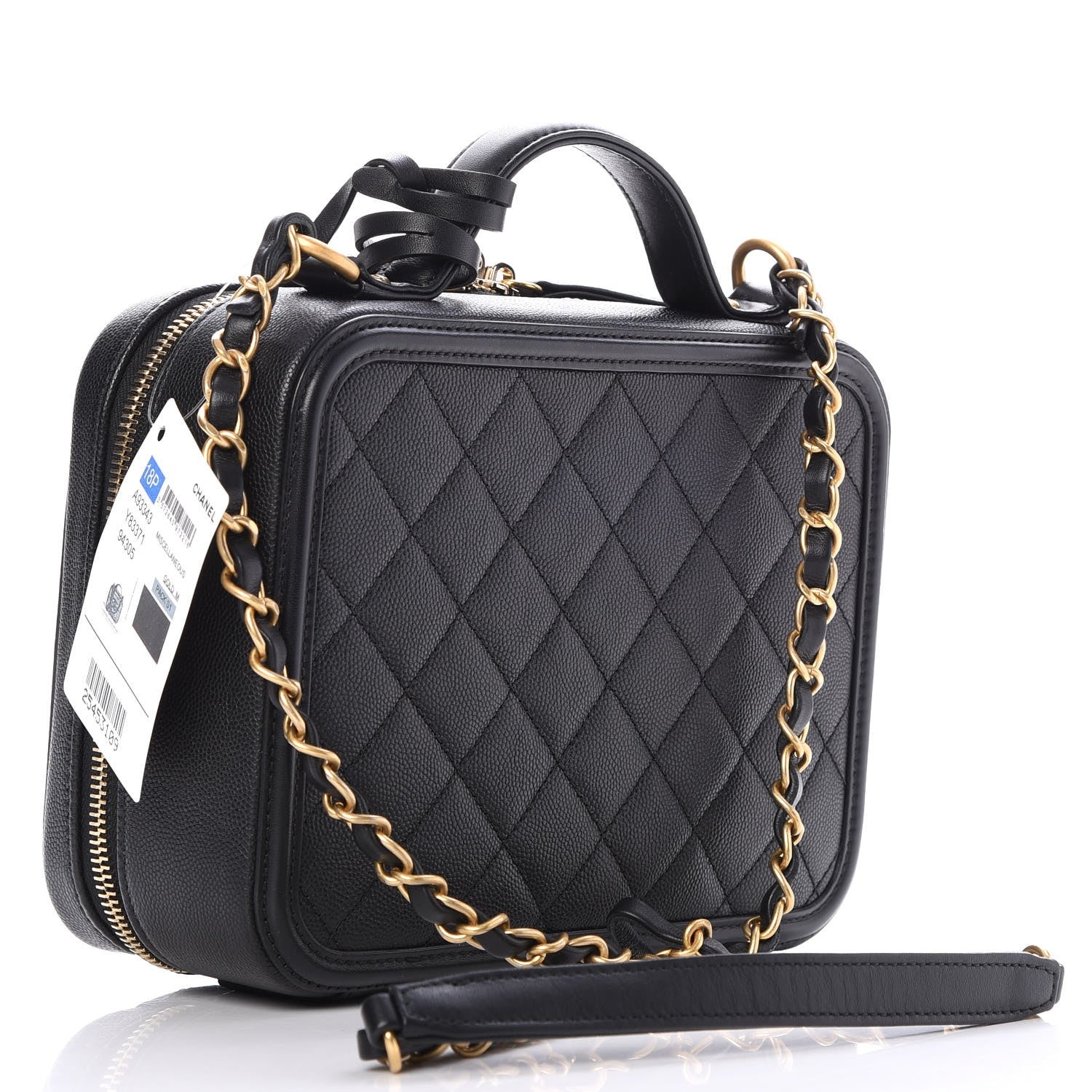 Chanel Caviar Quilted Medium CC Filigree Vanity Case Black 3 of 9