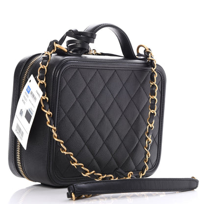 Chanel Caviar Quilted Medium CC Filigree Vanity Case Black 3 of 9