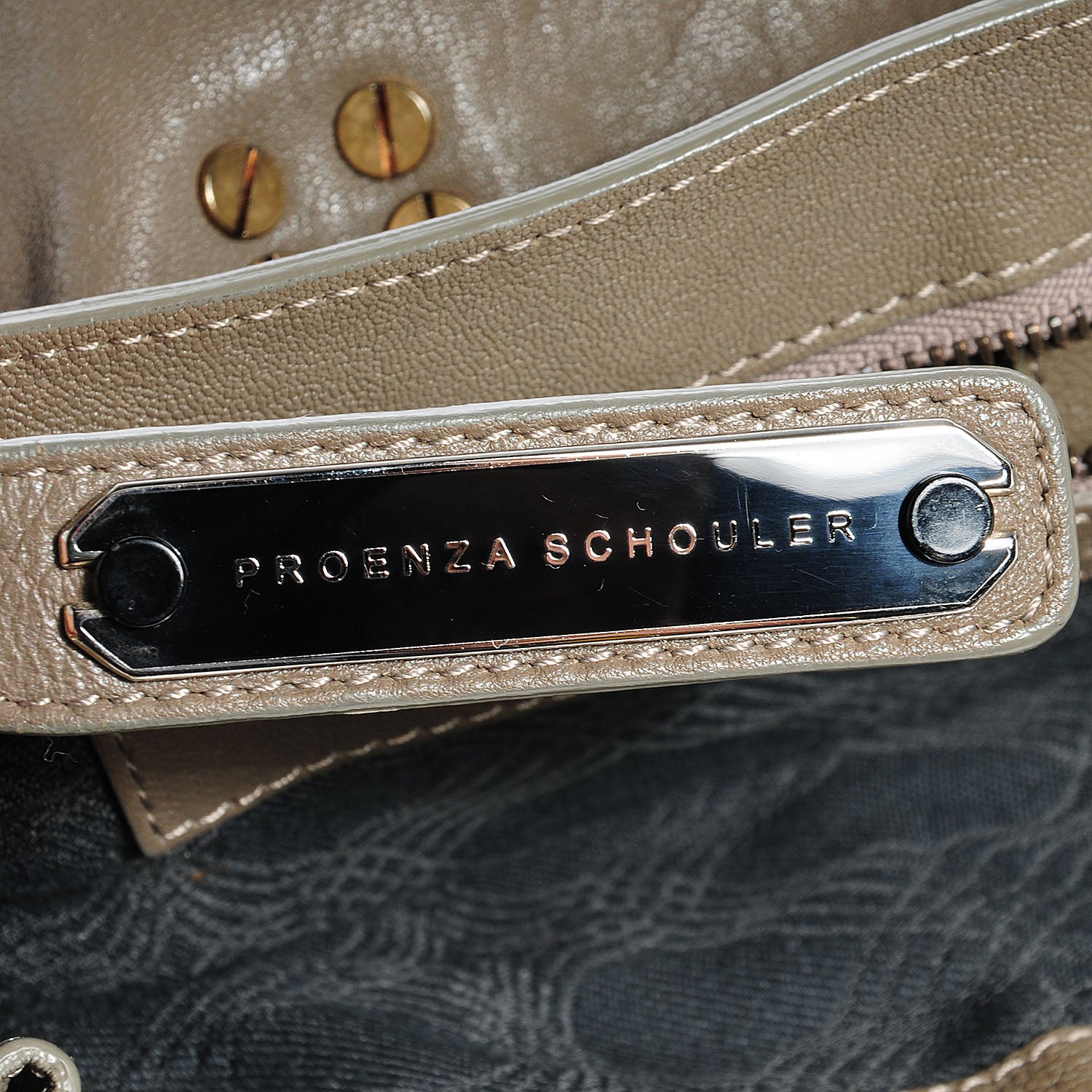 Proenza Schouler Lambskin PS1 Large Satchel Smoke 3 of 13
