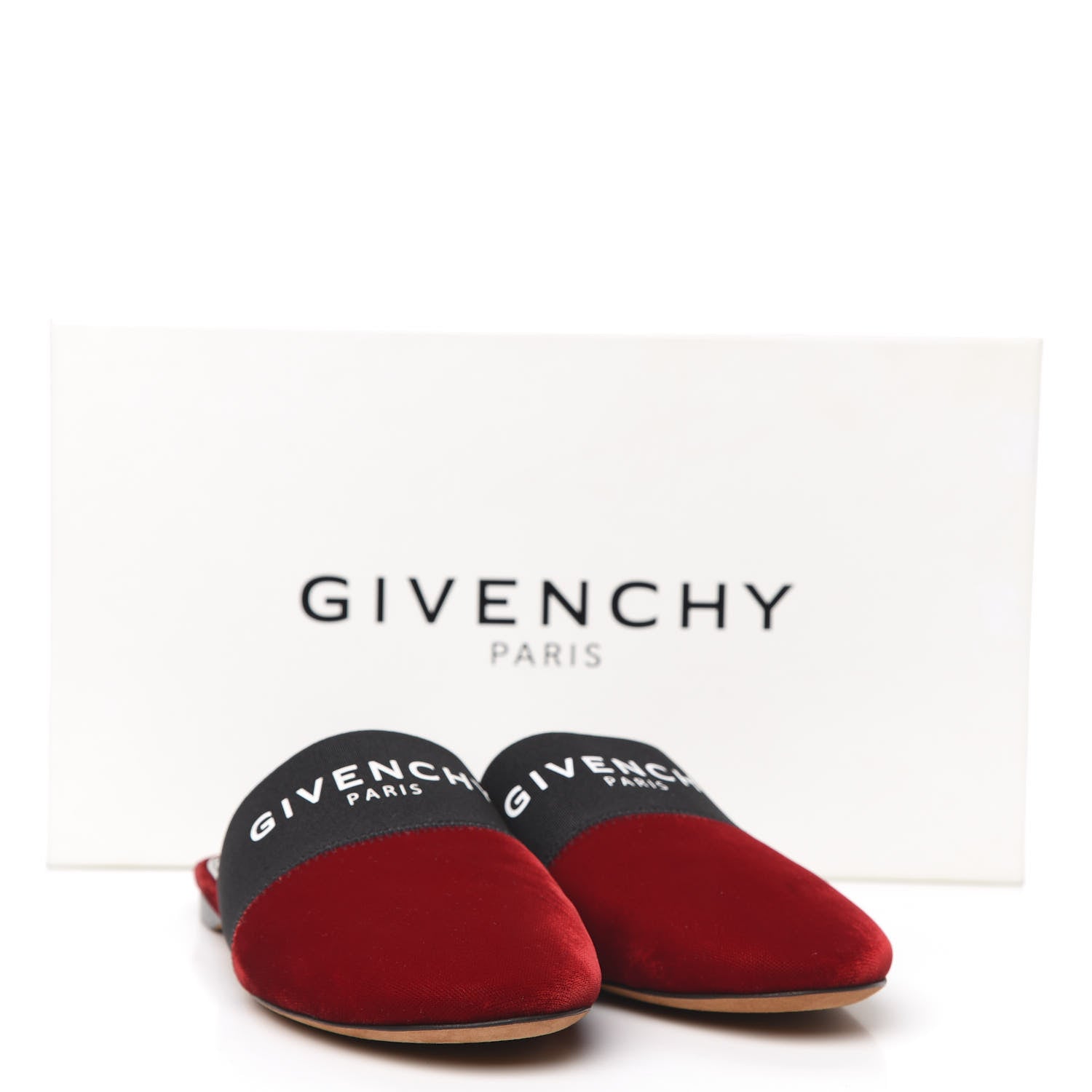 Givenchy Calfskin Velvet Bedford Logo Mule Slides 35.5 Red Navy 8 of 8