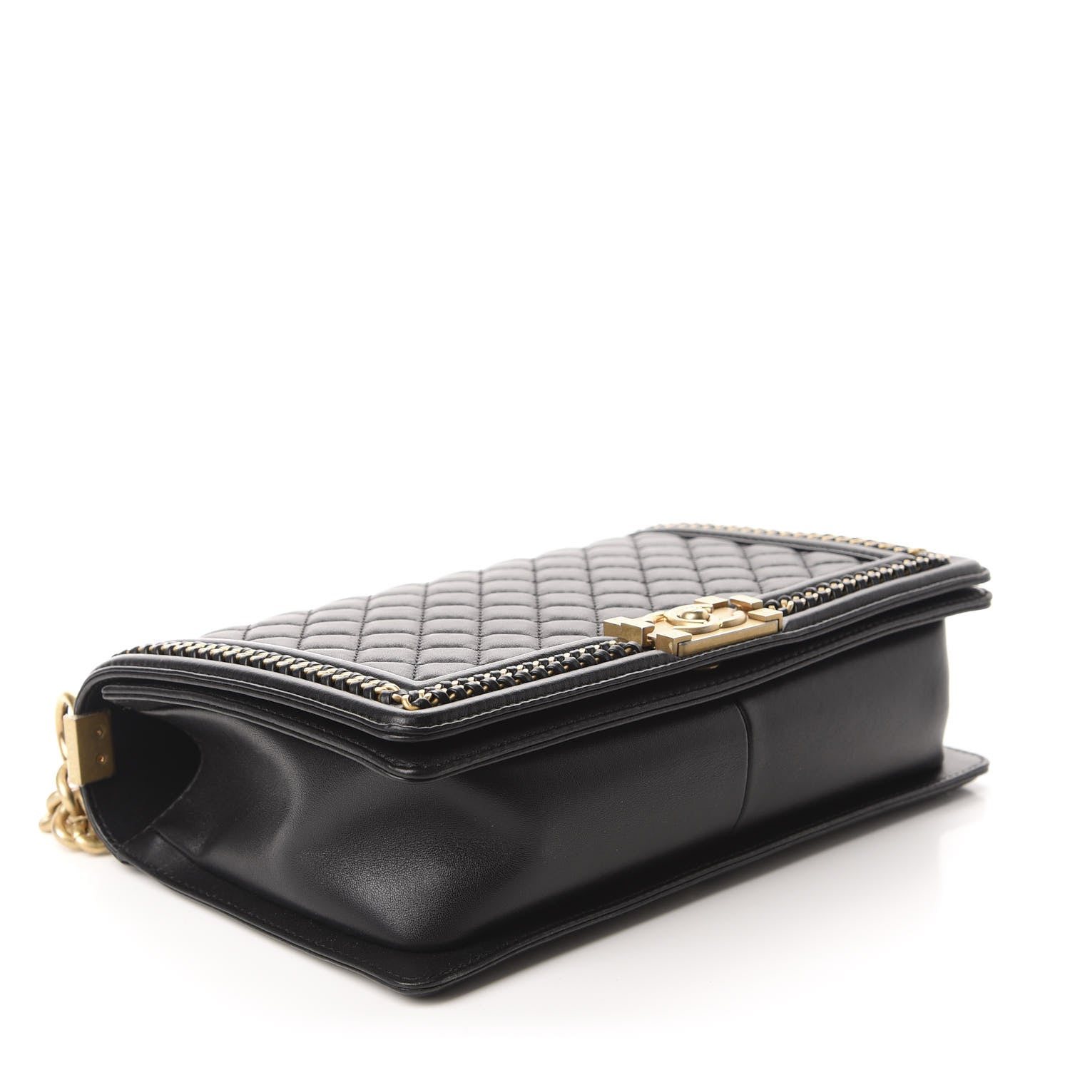 Chanel Calfskin Quilted New Medium Boy Top Handle Flap Black 3 of 10