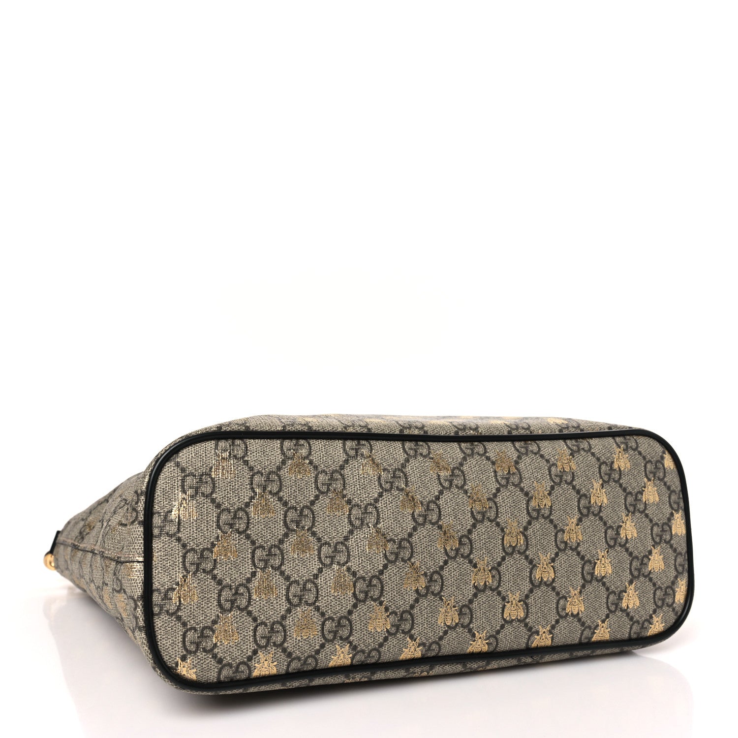 Gucci Soft GG Supreme Monogram Bees Small Crossbody Tote Beige Oro Black 4 of 9