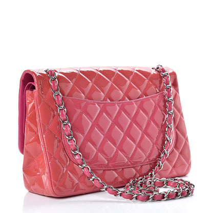 Chanel Patent Quilted Jumbo Double Flap Pink 3 of 16