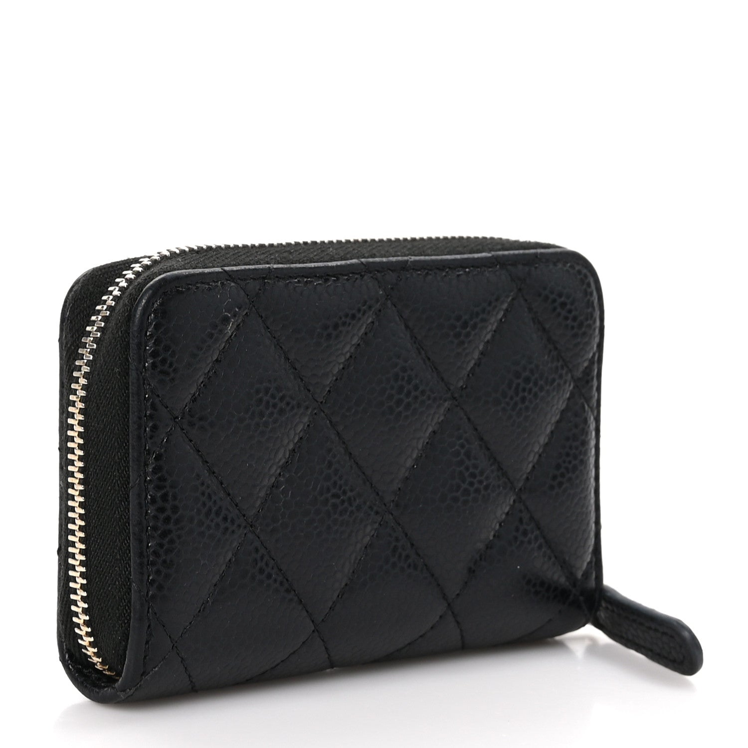 Chanel Caviar Quilted Zip Coin Purse Black 3 of 9