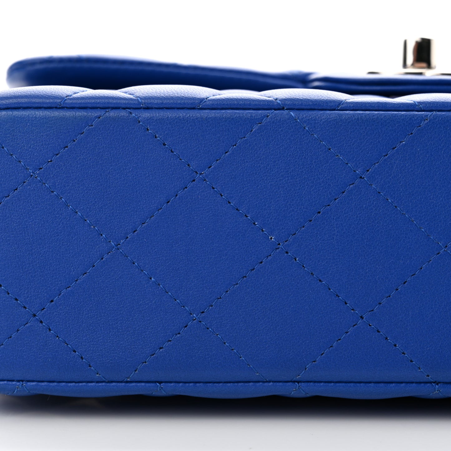 Lambskin Quilted Small Double Flap Blue