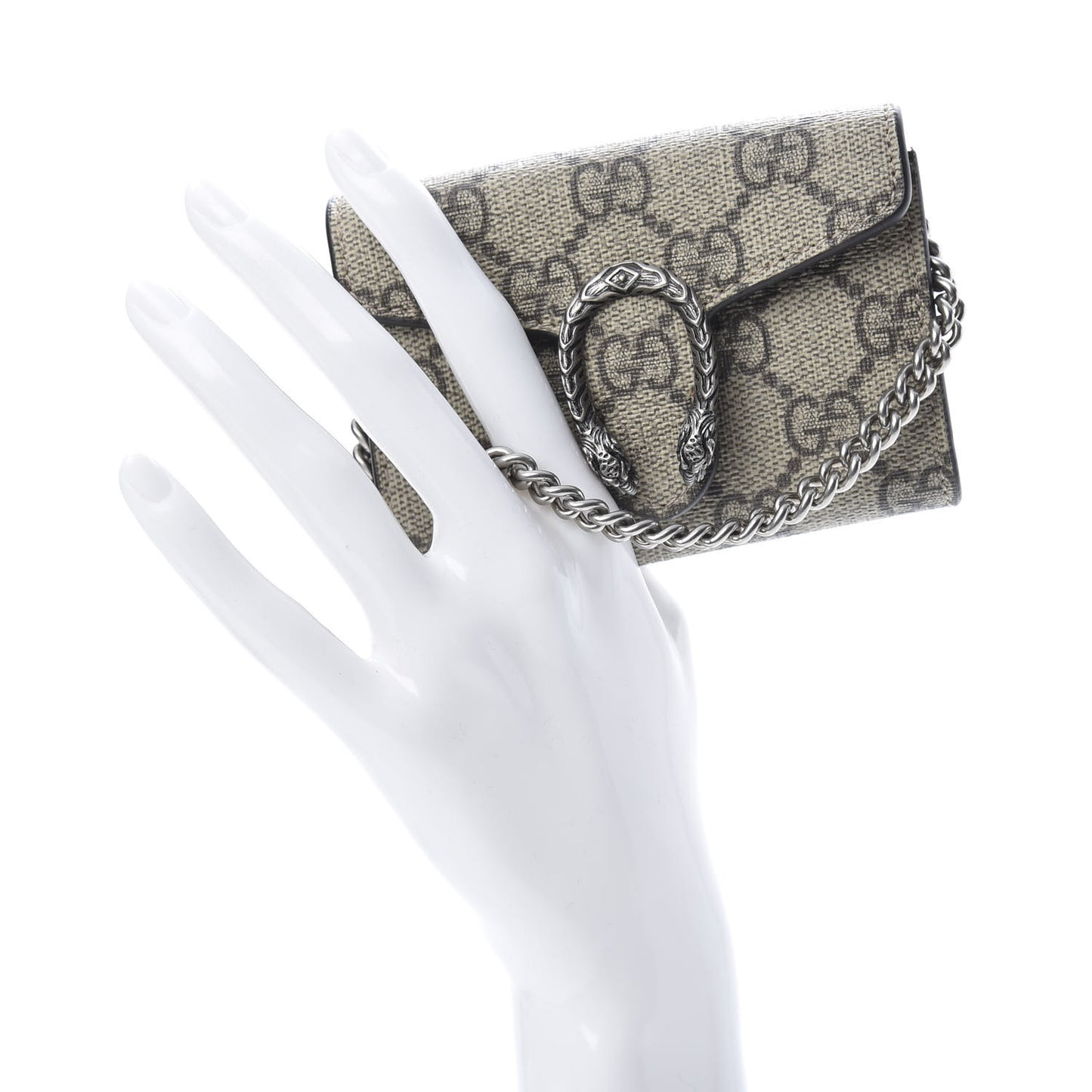GG Supreme Monogram Dionysus Coin Purse Taupe