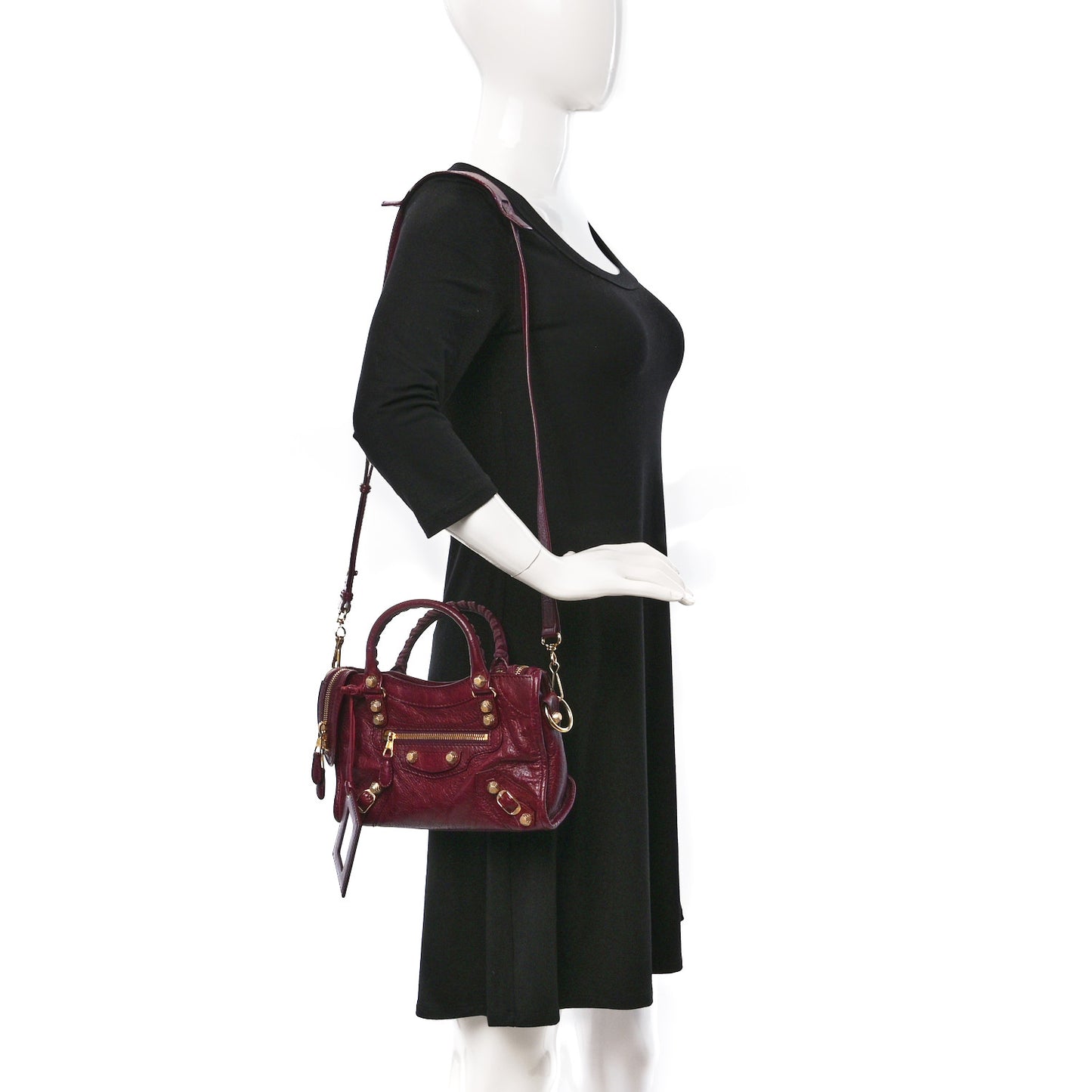 Agneau Giant 12 Gold Hardware Mini City Violet Prune