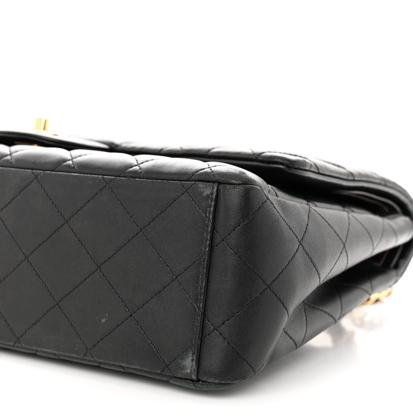 Lambskin Quilted Maxi Double Flap Black