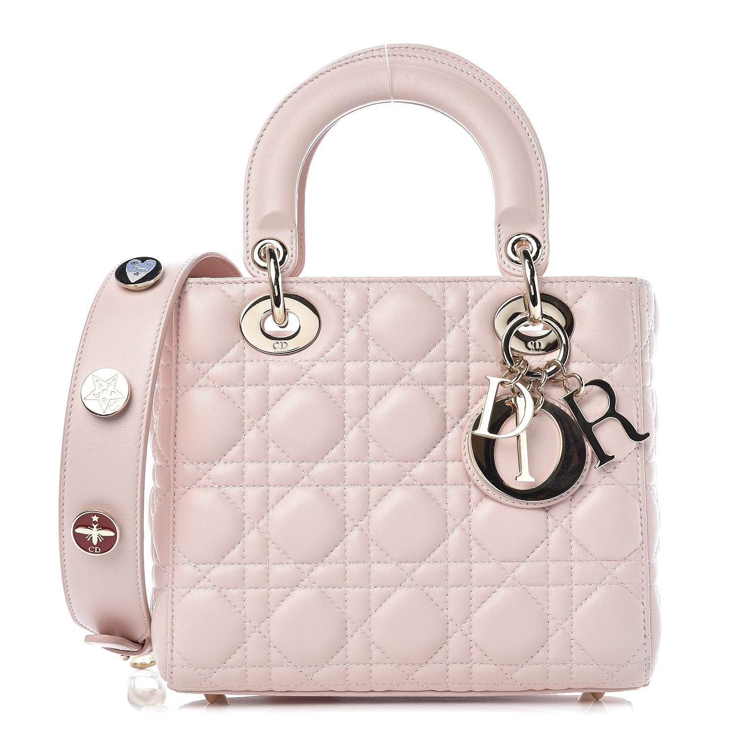 Christian Dior Lambskin Cannage Small Lucky Badges My Lady Dior Pink 1 of 9