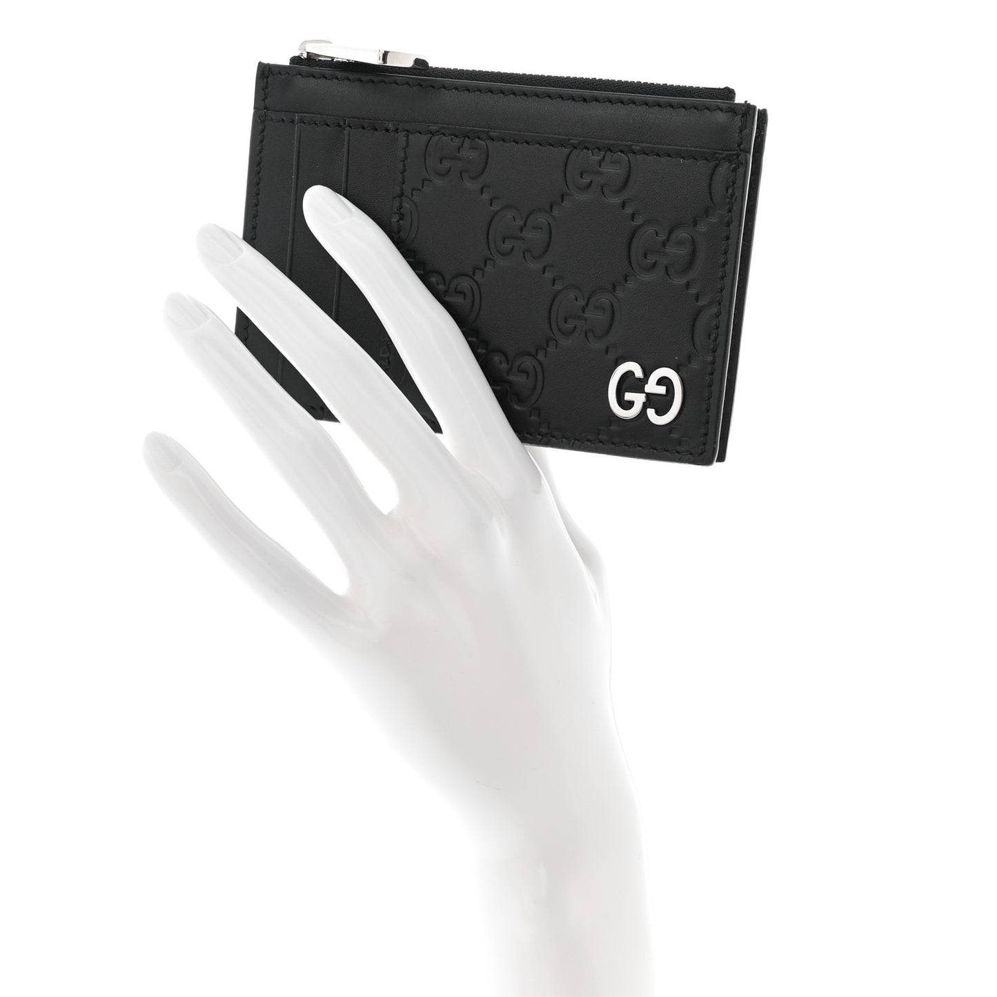 Guccissima Signature Coin Case Card Holder Black