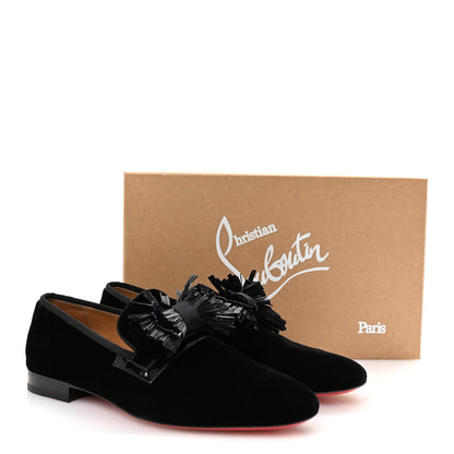 Christian Louboutin Velvet Patent Mens Rafinodo Flat Loafers 43 Black 9 of 9