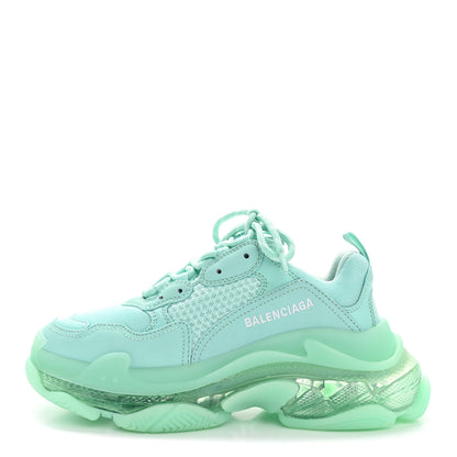 Balenciaga Fabric Mesh Clear Sole Womens Triple S Sneakers 38 Mint 1 of 9