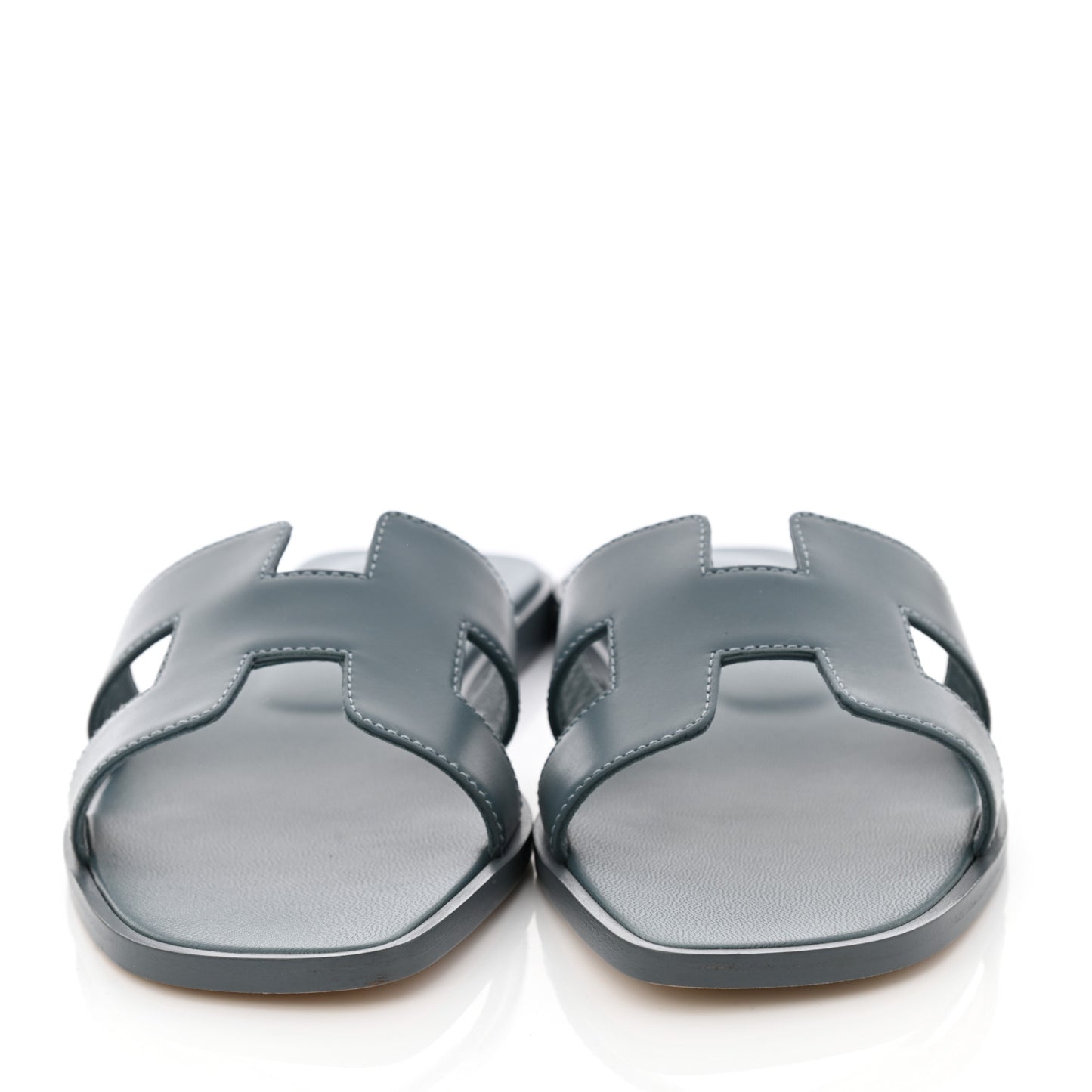 Box Calfskin Oran Sandals 38 Bleu Pinede