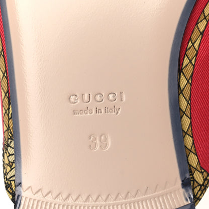 Gucci Twill Flora Womens Princetown Slippers 39 Red Black 7 of 8