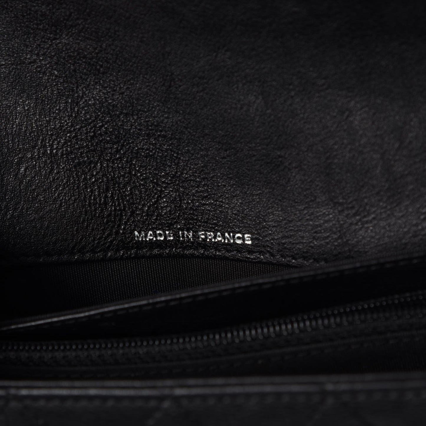Calfskin Quilted Chain Around Boy Wallet On Removable Chain WOC Black