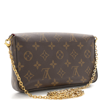 Louis Vuitton Monogram Pochette Felicie Chain Wallet Fuchsia 3 of 12