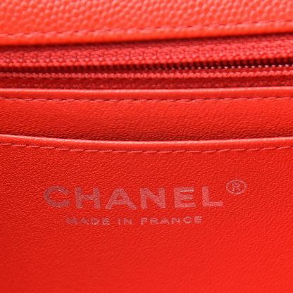 Chanel Caviar Chevron Quilted Mini Rectangular Flap Red 6 of 11