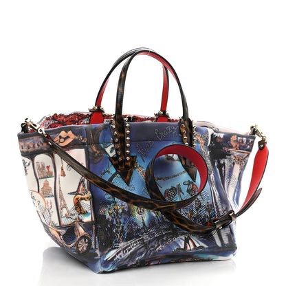 Christian Louboutin Neoprene Cabaraparis Spikes Small Tote Leopard Multicolor 3 of 9
