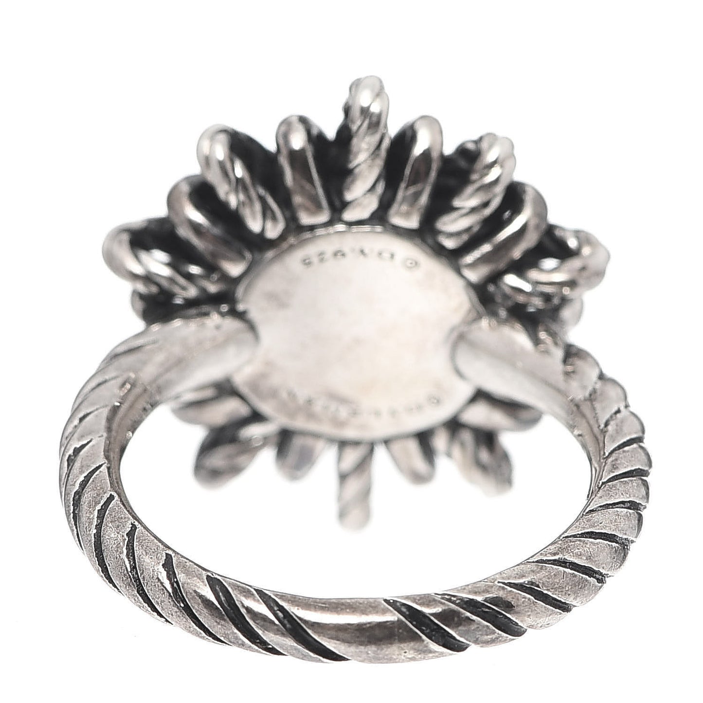 Sterling Silver Pearl Starburst Ring 49 5