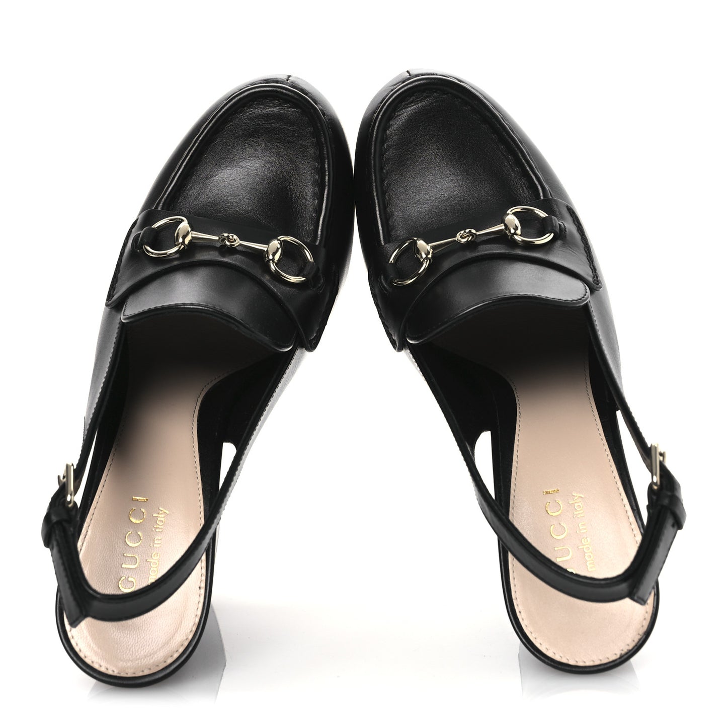 Calfskin Horsebit Platform 70/160mm Slingback Mules 37.5 Black