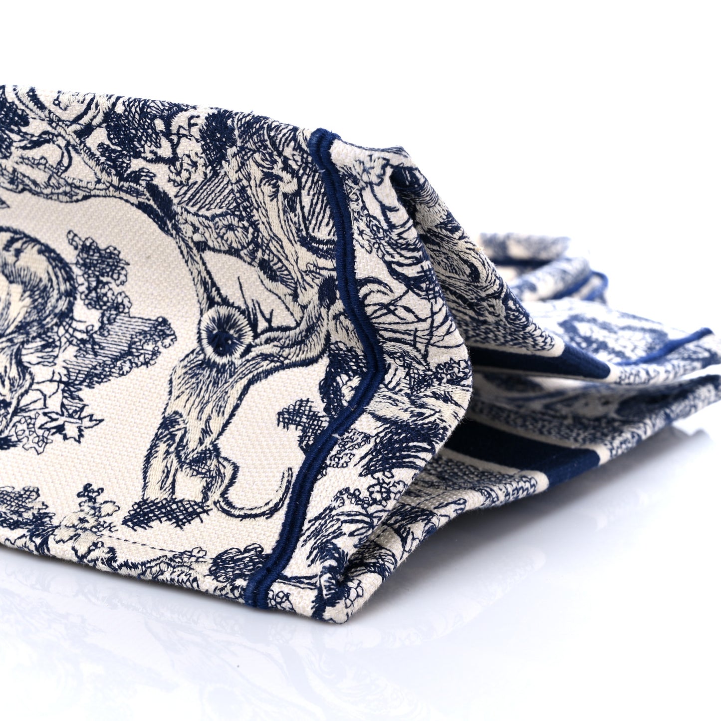 Canvas Embroidered Medium Dioriviera Toile De Jouy Book Tote Blue