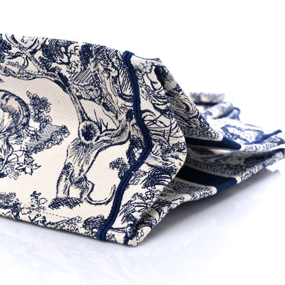 Christian Dior Canvas Embroidered Medium Dioriviera Toile De Jouy Book Tote Blue 8 of 9